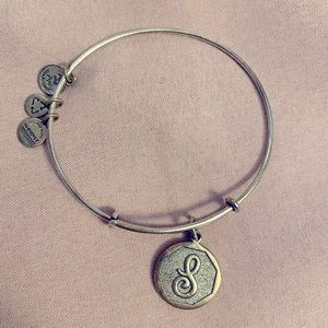 Alex and Ani silver S monogram bracelet